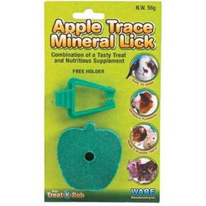 Ware Manufacturing Apple Mineral Lick Small Pet Chew with Holder