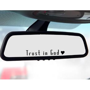 Set - 2-Pack Faithful Journey: Trust In God Car Mirror Decal, 4 Inches Wide Spiritual Vinyl Stickers, Encouraging Auto Décor, Inspirational Commuter Motivation (White)
