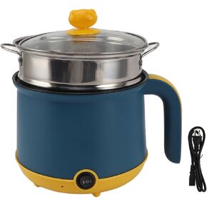Electric Cooking Pot 1.8L Stainless Steel Clear Lid Electric Cooker (US Plug 110V)