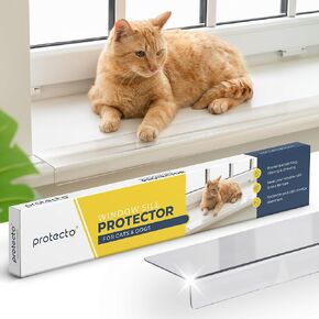 PROTECTO Window Sill Protector from Dogs - 29.5 x 5.1 Clear Window Guards from Cats Scratching, Chewing & Clawing | Keep Your Sills Smooth & Paws Safe | Ultra Strong Window Sill Cover Protection