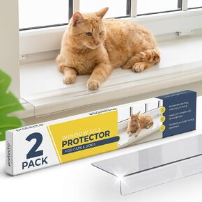 PROTECTO Window Sill Protector from Dogs - 29.5 x 5.1 Clear Window Guards from Cats Scratching, Chewing & Clawing | Keep Your Sills Smooth & Paws Safe | Ultra Strong Window Sill Cover Protection