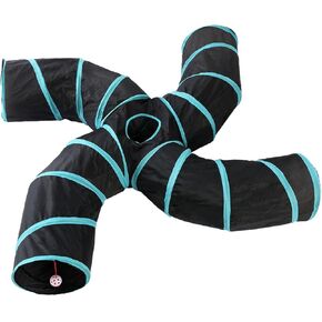 S-Type Cat Pet Tunnels, Pet Ferret Cat Rabbit Bunny Tunnel Tubes Toy, DIY Cat Peekaboo Maze House Tent Bed, Kitten Interactive Toy House (S-5 Way)