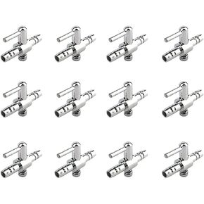 Stainless Steel Aquarium Fish Tank Air Flow Control Lever Pump Single Way Valve, 12pcs