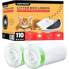 Cat Litter Box Liner Bags Compatible with Litter-Robot Waste Bags 3 & 4 Waste Drawer Custom Fit Heavy Duty Waste Drawer Liners for Self-Cleaning Pet Kitty Litter Box Drawer 9-11 Gallons (50 ct.)