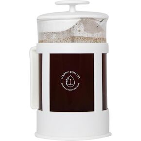 Happy Bum Coffee Plunger | 1 Liter(33.8oz) Glass French Press Stainless Steel Strainer | Easy to Use & Clean French Coffee Press Glass for Brewing and Storing Coffee Enema