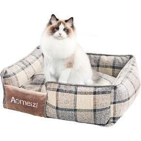 Cat Bed Grey Walk-in Rectangular Cat Bed,Cat Bed for Indoor Cats,Comfortable and Ultra Soft,Washable & Non-Slip Cat Sofa