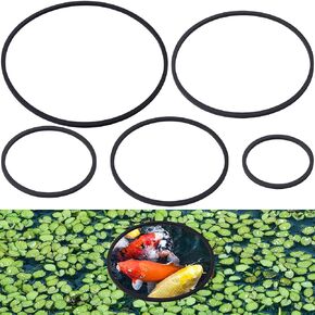 PAGOW 10pcs Fish Feeding Rings Set, 5 Sizes Round Floating Aquarium Plant Corral, Fish Feeder Rings for Fish Tank, Floating Plant Ring, Fish Tank Aquarium Accessories for Betta (Black)