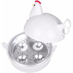 PRETYZOOM Rapid Egg Cooker: 4 Cavity Egg Boiler Machine, Chicken Shape Egg Boiler, Electric Hard Boiled Eggs, Cute Egg Boiler for Home