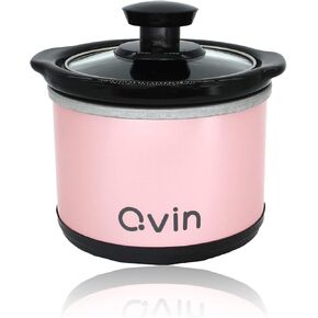 Mini Slow Cooker 0.65qt(20oz) warmer with 10 pcs food safe liners, fondue pot set,chocolate melting pot (stainless steel)