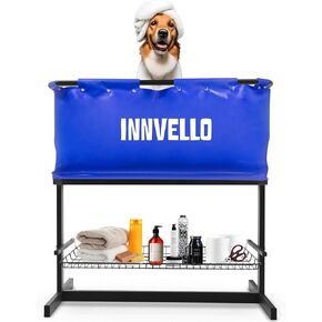 Dog Bathtub Pet Wash Station for Bathing, Showering, and Grooming - PVC Material Elevated Standing Dog Bath Tub, Suitable for Cats and Dogs, for Indoor and Outdoor Use in Kuwait
