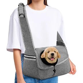 Dog Sling Carrier, Small Puppy Cat Pet Carrying Bag, Adjustable Shoulder Strap & Thickened Dog Carrier, Breathable Mesh Bag Carrier for Small Medium Dogs Cats Travel Outdoors in Saudi Arabia