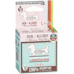 Licks Pill-Free Small Breed Dog Skin and Allergy - Omega 3 Dog Allergy Relief - Dog Vitamins & Supplements for Itch Relief - Turmeric Supplement for Dog Skin - Gel Packets - 10 Use
