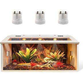 68 Gallon Reptile Terrarium Tank Large 48 Inch Lizard Tank Bearded Dragon Tank with Roof Door, Snake Tank with Built-in Lamp Fixture and Switch, Side Windows, 48 Inch
