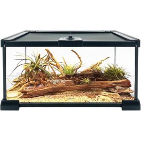 Reptile Terrarium, 12" x 8"x 6" Reptile Tank with Top Sliding Door Screen Ventilation，for tarantula，hermit crab，jumping spider，iguana，tortoise，Leopard Gecko，Frog，bearded dragon，snake