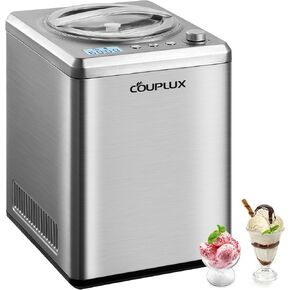 Ice Cream Maker with Compressor, Automatic Ice Cream Maker Machine - No Pre Freezing, 2.5L Ice Cream Machine and Gelato Maker with 3 Modes, LCD Display, Timer, 8H Keep Cool, Stainless Steel