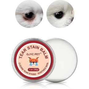 Pet Tear Stain Remover Balm - 1 oz (30g) Natural, Plant-Based Eye Care for Dogs and Cats - Gently Cleanses and Restores Sparkling Eyes