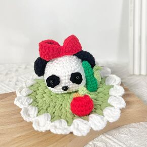 Handmade Crochet Cute Phone Stand, Knitted Artificial Phone Holder for Desk, Gift to Friends Women Kids, Perfect for Home Decorations, Office Desk (Cute Panda)