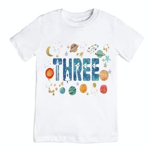 Space three Birthday shirt Birthday boy Shirt astronaut 3rd Birthday Party three birthday outfit planets 3rd Birthday Shirt (3 toddler)