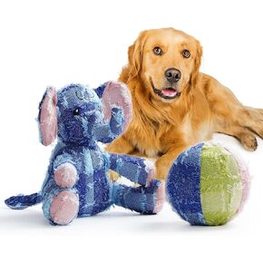 ألعاب الكلاب Nocciola للمضغ العدواني، ألعاب الكلاب التي تصدر صوتًا للسلالات المتوسطة والكبيرة، ألعاب الكلاب القوية لإبقاء الكلاب مشغولة، لعبة الكلب على شكل فيل وكرة in Kuwait