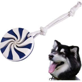 Generic Lollipop Dog Toys for Aggressive Chewer, Tough Dog Dental Chews Toy, Indestructible Dog Toys for Large Dogs, Chew Toys Food Grade, Puppy Teething Toys., Blue+White