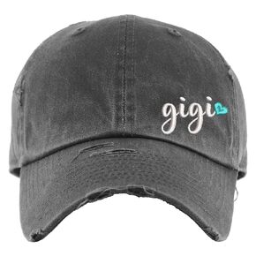 Gigi w/Heart Hat | Distressed Baseball Cap | Gigi Gift | Grandma Gifts (Customize Text and/or Color)