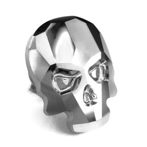 Small Crystal Skull Pin - Metallic Silver Chrome Color, Locking Back