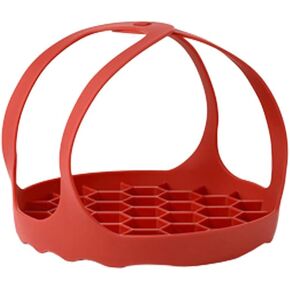 Pressure Cooker Sling Silicone Bakeware Lifter Accessories, Multi-function Cooker Anti-scalding Bakeware Lifter Steamer Rack, Silicone Steamer Basket, Silicone Egg Rack Stand (8inch, Orange)