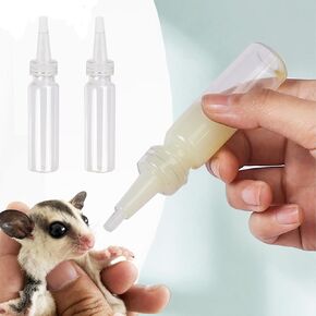Sugar Glider Feeding Bottles -Small Animals Nursing Kit 2-Pack for Milk Water Medication for Newborn Squirrels Hamsters Rabbits Gerbils Ferret, 15ml