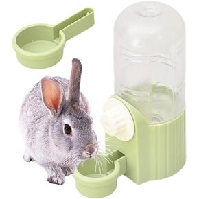 Rabbit Water Bottle, 700ml/23oz Hanging Water Dispenser Feeder Cage Crate Hutch Bunny Puppy Cat Chinchilla Ferret Guinea Pigs Squirrel Hedgehog (green, 700ml)