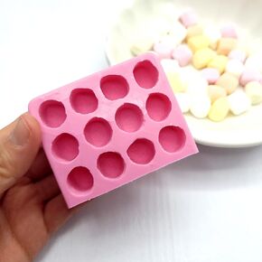 Mini Marshmallow Silicone Mold 12 cavities Wax mold Resin mold Soap mold Realistic Marshmallow Flexible mold NC069
