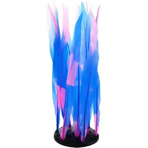 Soft Silicone Glowing Seaweed, Fluorescence Aquatic Artificial Kelp for Aquarium (Blue)
