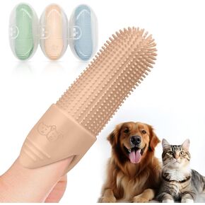 DR. Z'S GOODEEZ Pet Toothbrush for Dogs and Cats. Food Grade Silicone 360° Finger Brush. USA Dentist Approved!!