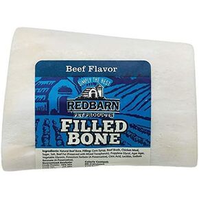 Redbarn Filled Dog Bones, Natural Long-Lasting Dental Treats; Suitable for Aggressive Chewers, Small (3") - 10 Bones (Beef)