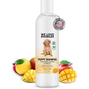 Puppy Shampoo & Conditioner | Made in USA | Organic Ingredients | Tear Free | Best Shampoo for Puppies | Sensitive & Itchy Skin Wash | Oatmeal Bathing | Tearless, Lavender, 8oz [We Love Doodles]