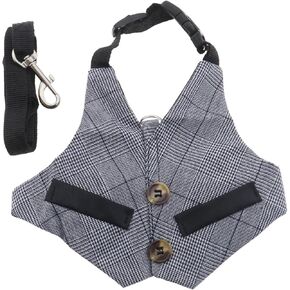 1 Set Rabbit Vest Harness Set Adjustable Harness Formal Wear Style for Bunny Rabbit Kitten Small Animal with Neck Circumference 27-33cm Chest Circumference 38-46cm (L)
