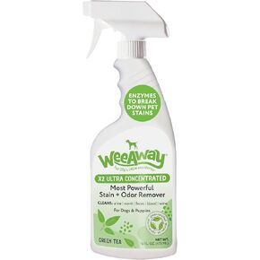 X2 Ultra Concentrated Pet Stain and Odor Remover, Enzyme Cleaner for Dog Urine and Poop Carpet & Furniture Safe, Pet Urine Odor Eliminator Spray (Green Tea 16 oz)