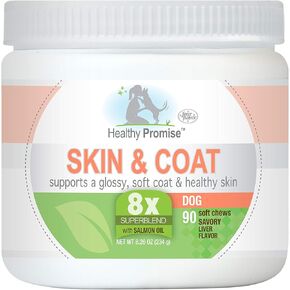 Four Paws Healthy Promise Dog Supplements for Skin and Coat Soft Chews 90 Count