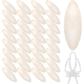 40 Pcs Cuddle Bone Cuttlefish Bone 3.0" to 3.5" Cuttlebone for Birds with 1 Parakeet Cuttlebone Holder Bird Cage Food Clip, Parakeet Toys Chew Toy for Birds Parrots Cockatiels Budgie Snails Reptiles