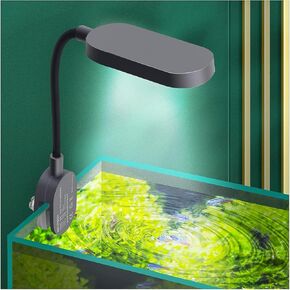 UPETTOOLS Aquarium Light with Adapter LED Clip on Fish Tank Light Small Full Spectrum USB Light 360° Rotation Lighting 3W