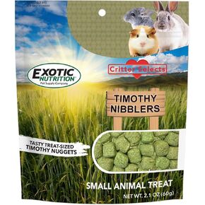 Timothy Nibblers - 100% All Natural, High Fiber, Sun Cured Timothy Grass Treat - Rabbits, Guinea Pigs, Chinchillas, Degus, Prairie Dogs, Tortoises, Hamsters, Gerbils, Rats & Small Pets (2 Ounce)