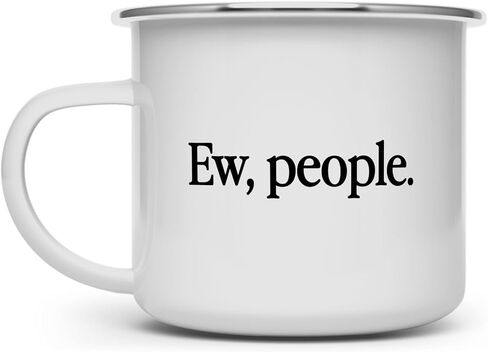 Ew People Introvert Antisocial Funny Camping Coffee Mug, Sarcastic Camp Cup, Gift for Men Women Friend Coworker Sister Brother (16oz) in Saudi Arabia