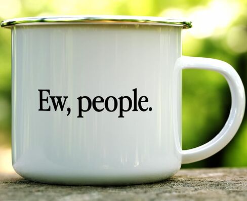 Ew People Introvert Antisocial Funny Camping Coffee Mug, Sarcastic Camp Cup, Gift for Men Women Friend Coworker Sister Brother (16oz) in Saudi Arabia