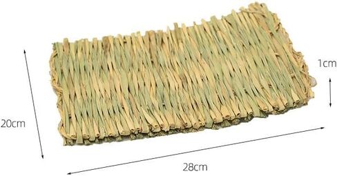 حصيرة العشب للحيوانات الأليفة لألعاب المضغ على شكل أرنب أرنب، حصيرة سرير منسوجة لخنزير غينيا شينشيلا السنجاب الهامستر والقطط والكلاب والحيوانات الصغيرة، وحدة تغذية القش الطبيعية المصنوعة يدويًا، متينة ومريحة (3 قطع) in Kuwait