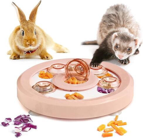 Interactive Pet Treat Puzzle Game Rabbit Toys,Ferrets Toys, Slow Feeder Function Benefit for Digestion, Keep Pet's Mind Active and Alert, Purple in Saudi Arabia