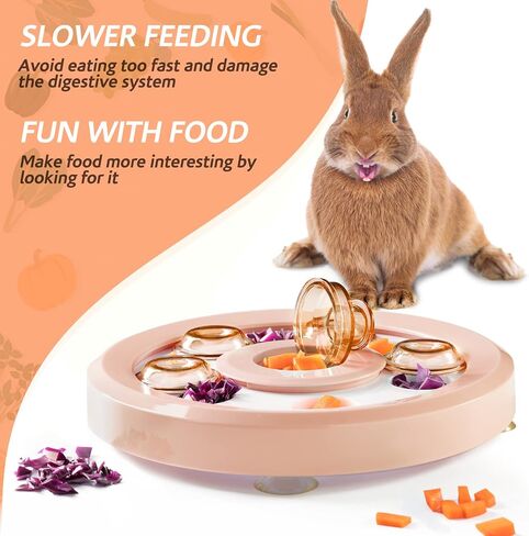 Interactive Pet Treat Puzzle Game Rabbit Toys,Ferrets Toys, Slow Feeder Function Benefit for Digestion, Keep Pet's Mind Active and Alert, Purple in Saudi Arabia