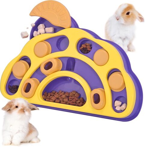 Interactive Pet Treat Puzzle Game Rabbit Toys,Ferrets Toys, Slow Feeder Function Benefit for Digestion, Keep Pet's Mind Active and Alert, Purple in Saudi Arabia