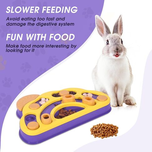 Interactive Pet Treat Puzzle Game Rabbit Toys,Ferrets Toys, Slow Feeder Function Benefit for Digestion, Keep Pet's Mind Active and Alert, Purple in Saudi Arabia