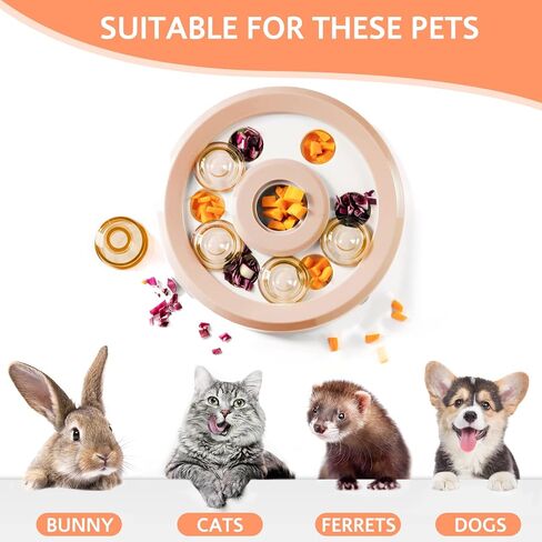 Interactive Pet Treat Puzzle Game Rabbit Toys,Ferrets Toys, Slow Feeder Function Benefit for Digestion, Keep Pet's Mind Active and Alert, Purple in Saudi Arabia