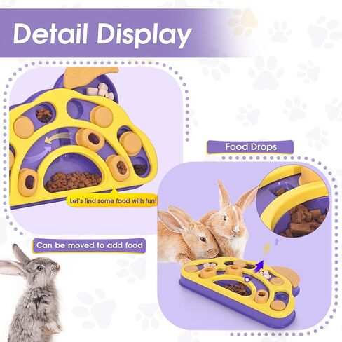 Interactive Pet Treat Puzzle Game Rabbit Toys,Ferrets Toys, Slow Feeder Function Benefit for Digestion, Keep Pet's Mind Active and Alert, Purple in Saudi Arabia