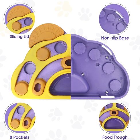 Interactive Pet Treat Puzzle Game Rabbit Toys,Ferrets Toys, Slow Feeder Function Benefit for Digestion, Keep Pet's Mind Active and Alert, Purple in Saudi Arabia